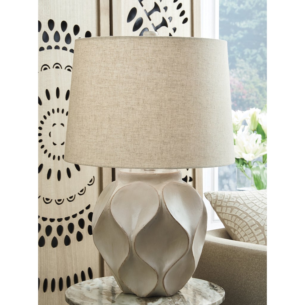 Signature Design by Ashley Edselham Beige Table Lamp - 16" W x 16" D x 25" H
