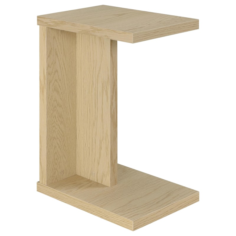 Clower Engineered Wood C-Shaped Sofa Side Table - Light Oak