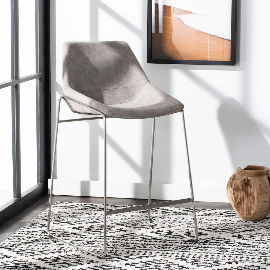 SAFAVIEH Essyllt Mid-Century Modern Counter Stool - 25" W x 22" D x 39" H - 25Wx22Dx39H