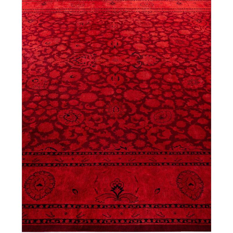 Overdyed One-of-a-Kind Hand-Knotted Area Rug - Red - 8' 0" x 12' 5"