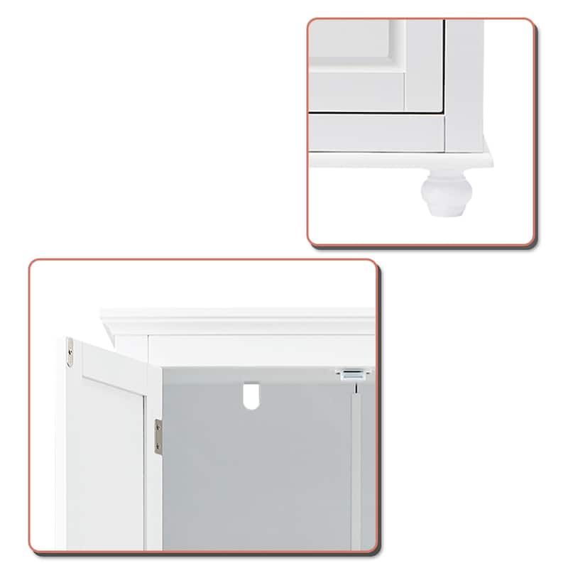 Modern Minimalist Wooden Tall Bathroom Storage Cabinet with Anti-Tipping Device