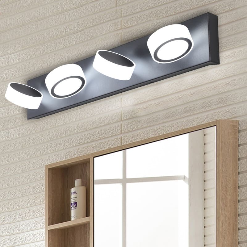 Sleek Black LED Vanity Light – Modern Wall-Mounted Bathroom Fixture for Mirrors & Showers‌