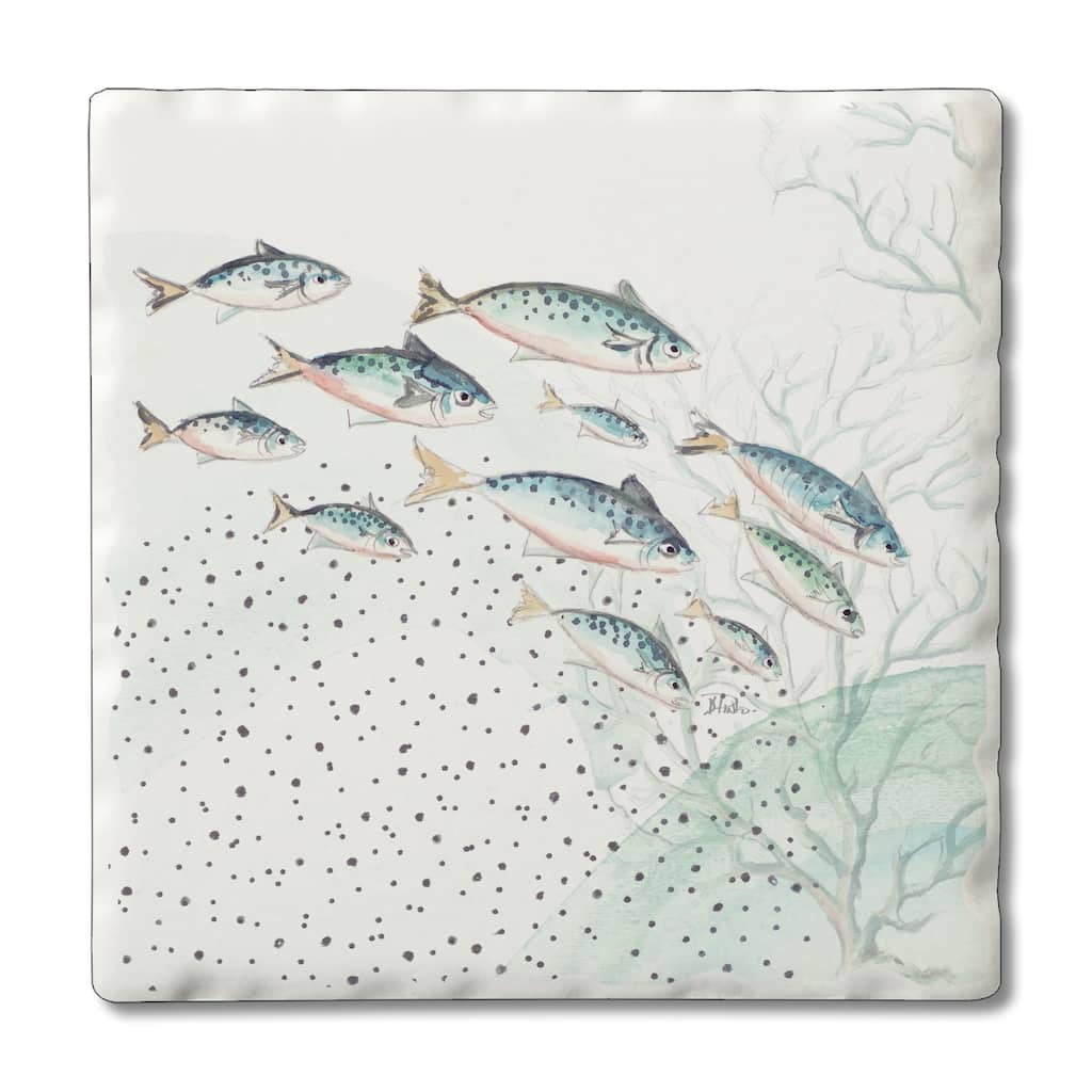 Counterart Absorbent Stone Coasters - School - Set of 4 - 4x4x1.550