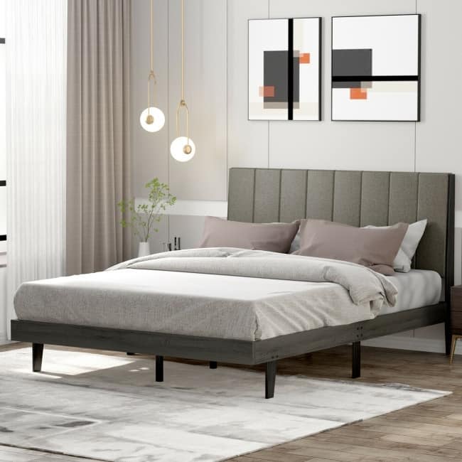 Upholstered Tufted Bed Frame without Mattress - Queen