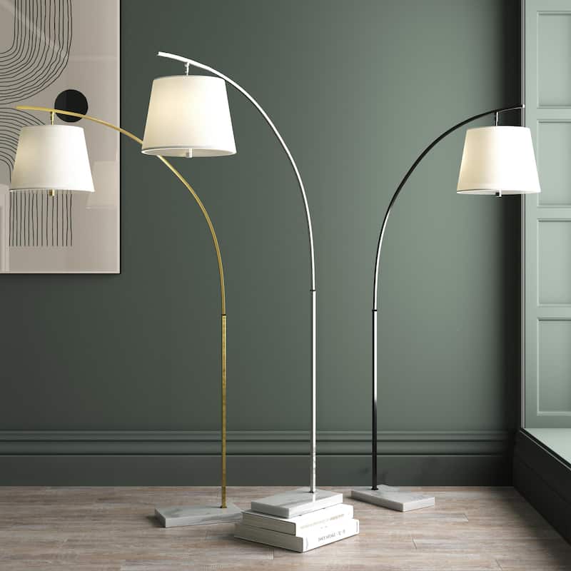 Currey & Company Cloister Medium Brass Floor Lamp - 70"h x 17"w x 46"d