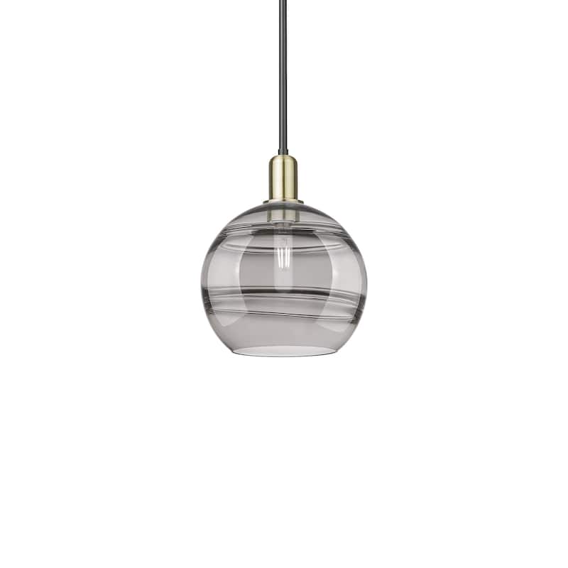 Innovations Lighting 716-1S-13-10 Rochester Pendant Rochester 10" Wide - Black Antique Brass / Light Smoke