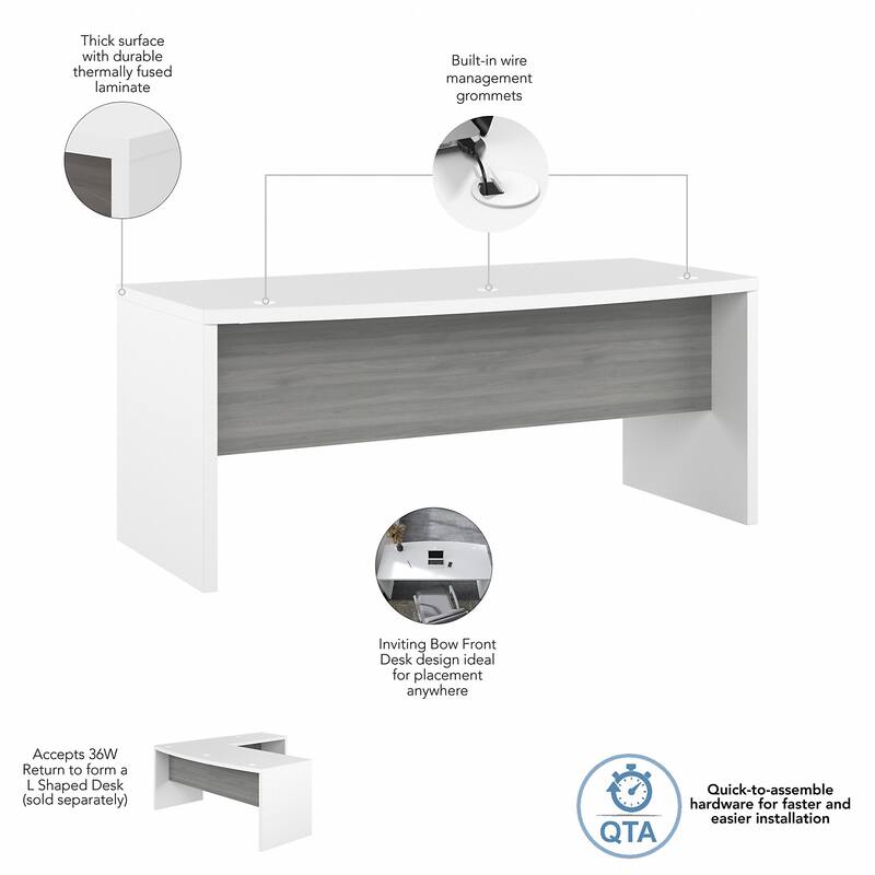 Echo 72W Bow Front Desk by Bush Business Furniture