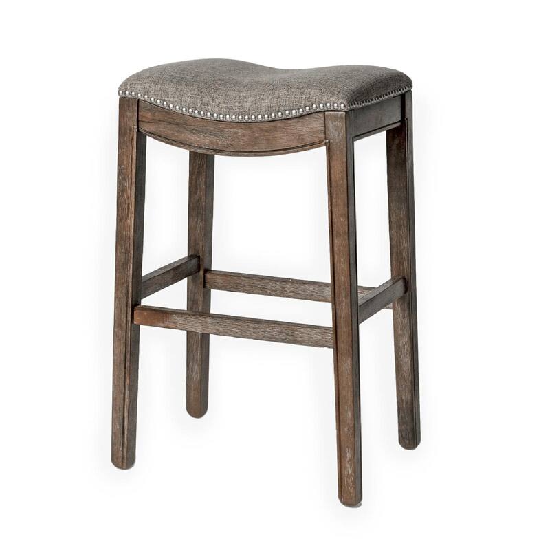 Maven Lane 31" Adrien Saddle Kitchen Bar Height Stool - N/A - Single - Walnut