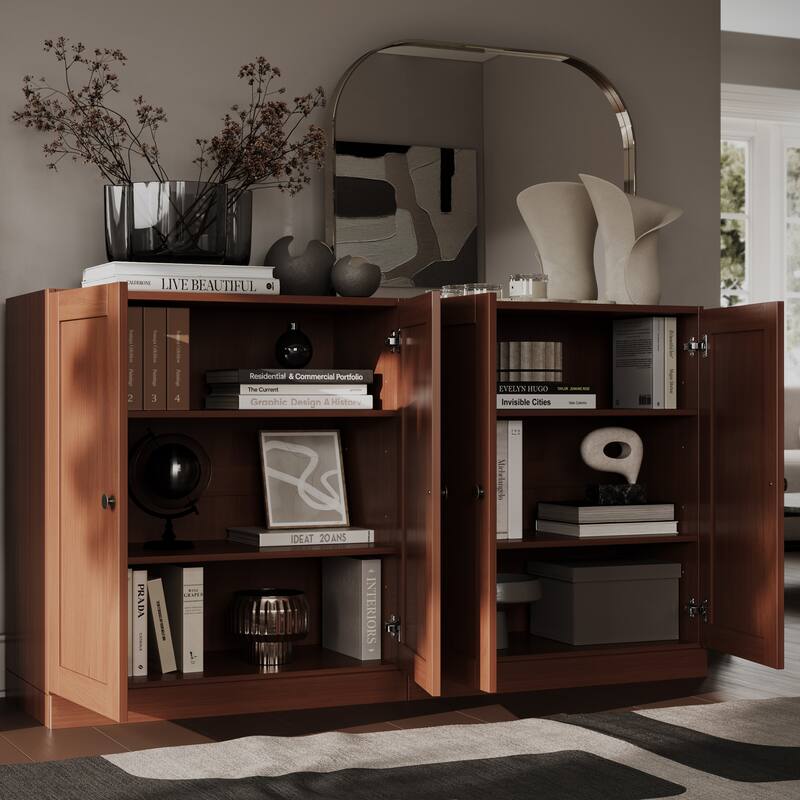 Palace Imports 100% Solid Wood 64" Sideboard with Raised Panel Doors & Adjustable Shelves