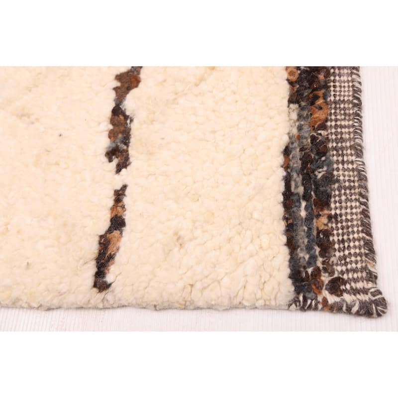 ECARPETGALLERY Hand-knotted Looma Cream Wool Rug - 7'11 x 10'2