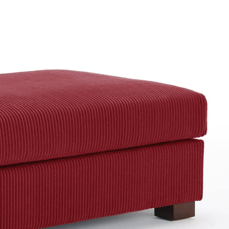 Modern Oversized striped Corduroy Ottoman