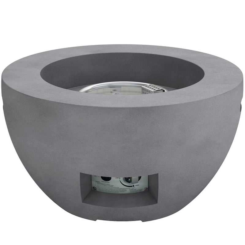 Kante 25"W Round Eco-Friendly Propane Gas Modern Smokeless Bowl Fire Pit Table with Weather Resistant Cover, 50,000 BTU