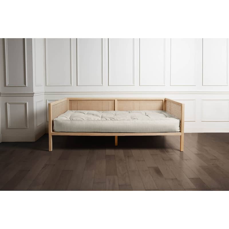 Sorra Home Corded Linen Texture Daybed Mattress (Mattress Only) - Beige/75 x 38 x 6 in - Twin