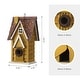 preview thumbnail 29 of 48, Glitzhome 12"H Retro Distressed Painted Solid Wood Cottage Birdhouse