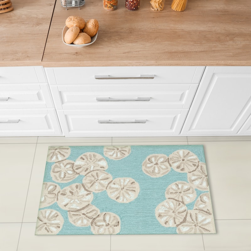 Liora Manne Capri Sea Biscuit Indoor/Outdoor Area Rug Seafoam 1'8" x 2'6"