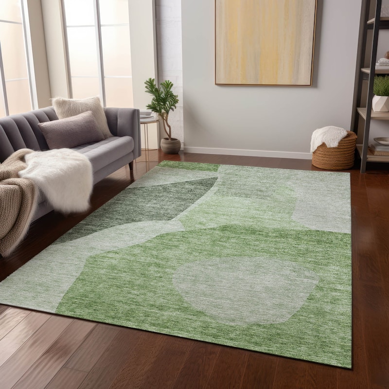 Machine Washable Indoor/ Outdoor Chantille Modern Abstract Rug - Aloe - 2'6" x 3'10"
