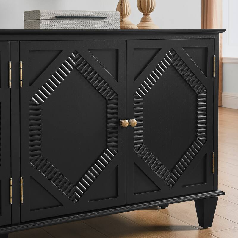 Sideboard Buffet Cabinet with Storage, Classic Credenza with Doors & Shelves, Wood Coffee Bar Accent Cabinet Console Table