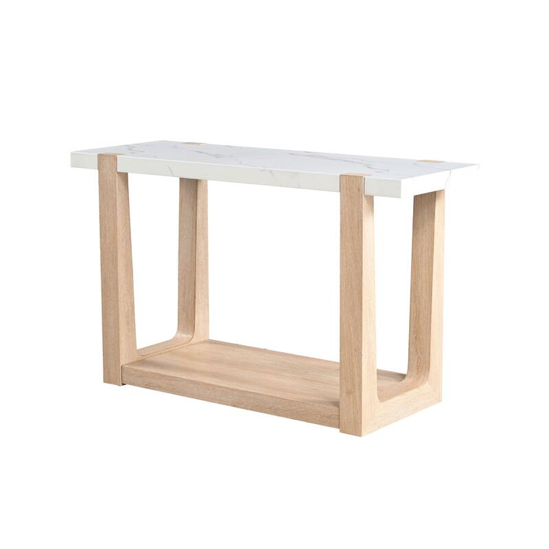 Furniture of America Wynel Modern 50-inch 1-Shelf Faux Marble Top Sofa Table
