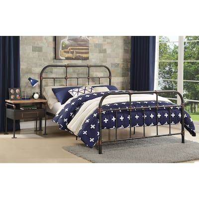 Full Size Metal Platform Bed with 20-Slat Support