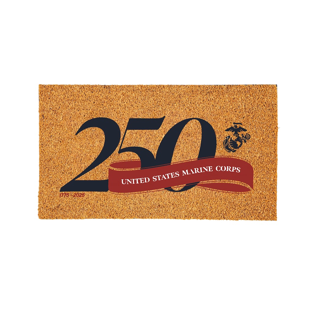 Marine Corps 250th Anniversary Full Color Indoor/Outdoor Coir Mat - 28" x 16"