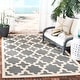 preview thumbnail 12 of 132, SAFAVIEH Courtyard Dorthey Indoor/ Outdoor Waterproof Patio Backyard Rug 2'7" x 5' - Anthracite/Beige