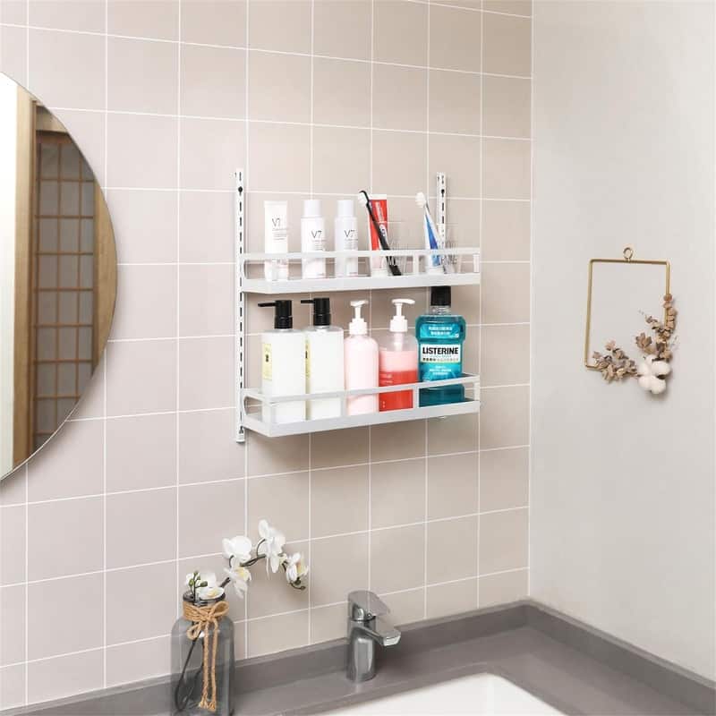 Wall Mount Spice Rack Organizer 5 Tier Height - 4.6"D x 16.6"W x 32.3"H