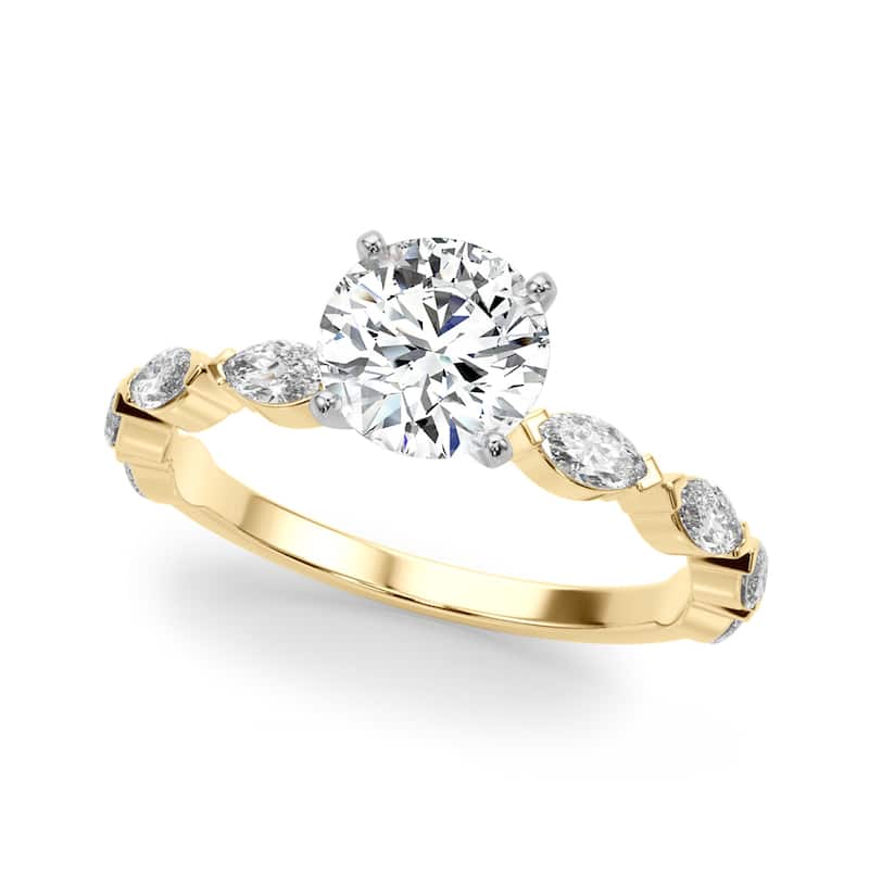 Auriya 14k Yellow Gold Lab Grown Round Diamond Engagement Ring 0.50 to 5.00 ct. tw. (F-G VS) - 5.00 ct. center - 9