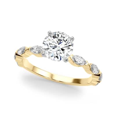 Auriya 14k Yellow Gold Lab Grown Round Diamond Engagement Ring 0.50 to 5.00 ct. tw. (F-G VS)