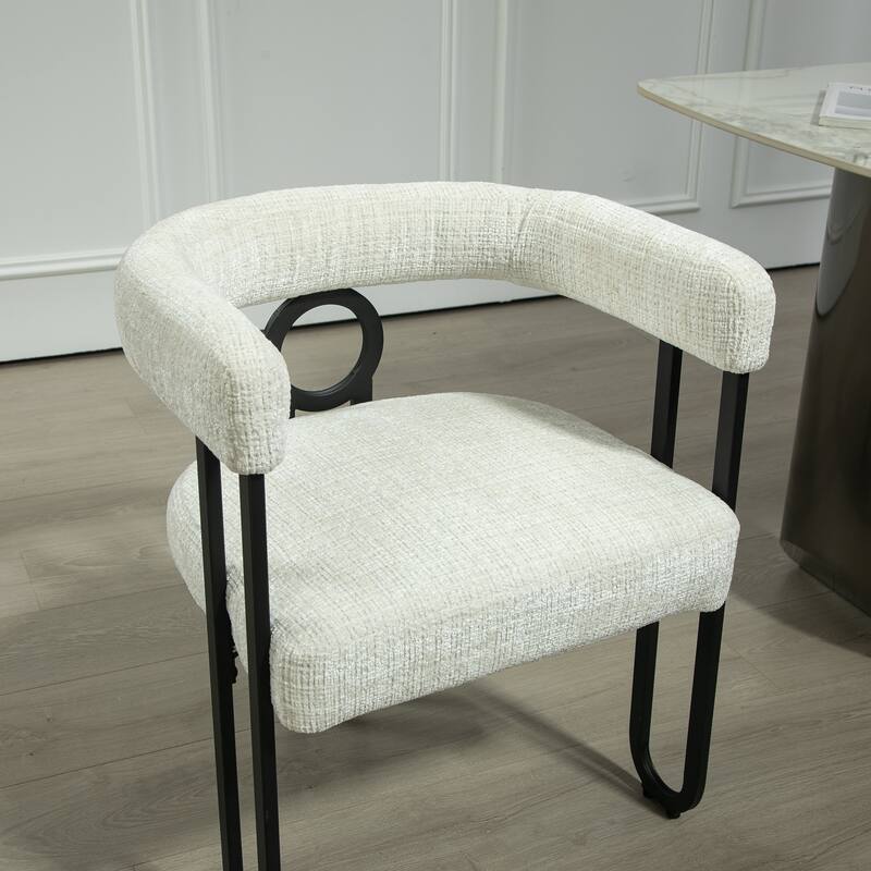 Fabric Upholstered Kitchen Side Dining Chair with Cushion, Backrest, Non Slip Feet for Dining Room Kitchen Living Room Bedroom