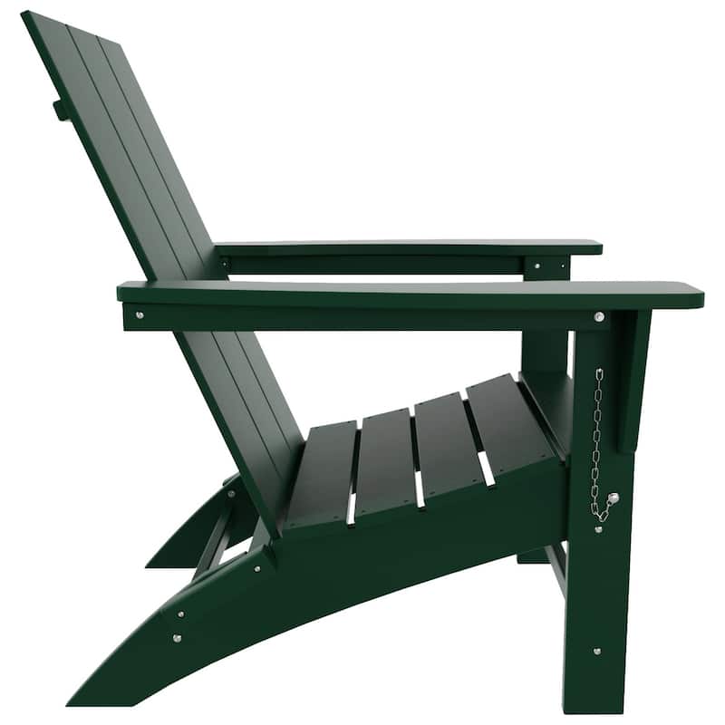 Polytrends Shoreside Modern Poly Folding Eco-Friendly All Weather Adirondack Chair (Set of 4)