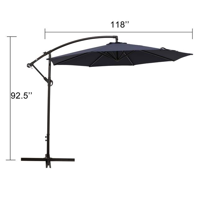 10FT Outdoor Table Market Patio Umbrella with Crank Lift and Tilt Button for Garden, Deck, Backyard and Pool