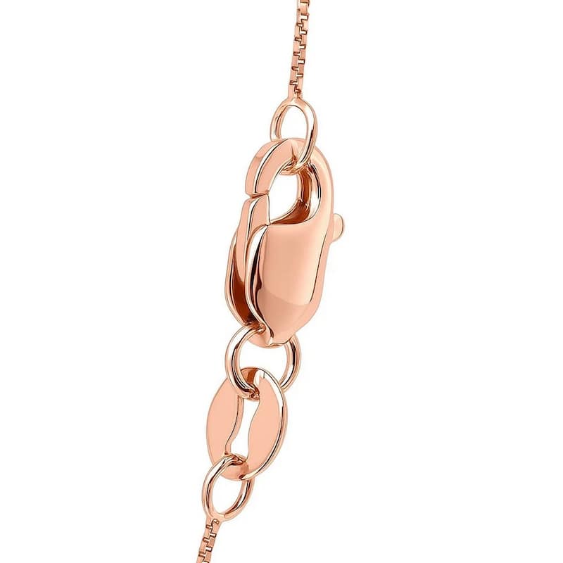 MayaMila 14k Solid Rose Gold Classic Box Chain Necklace 0.4mm
