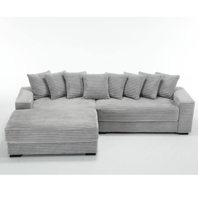 Sofa 111-in Casual Gray 2 -seater Left Reclining Sectional - 8' x 10'