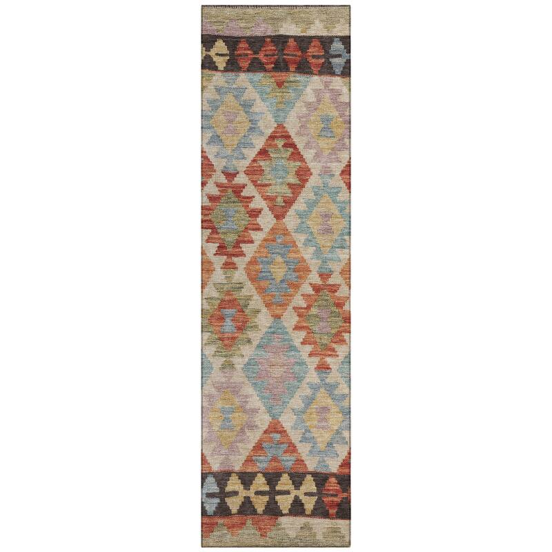 Machine Washable Indoor/ Outdoor Boho Global Chantille Rug