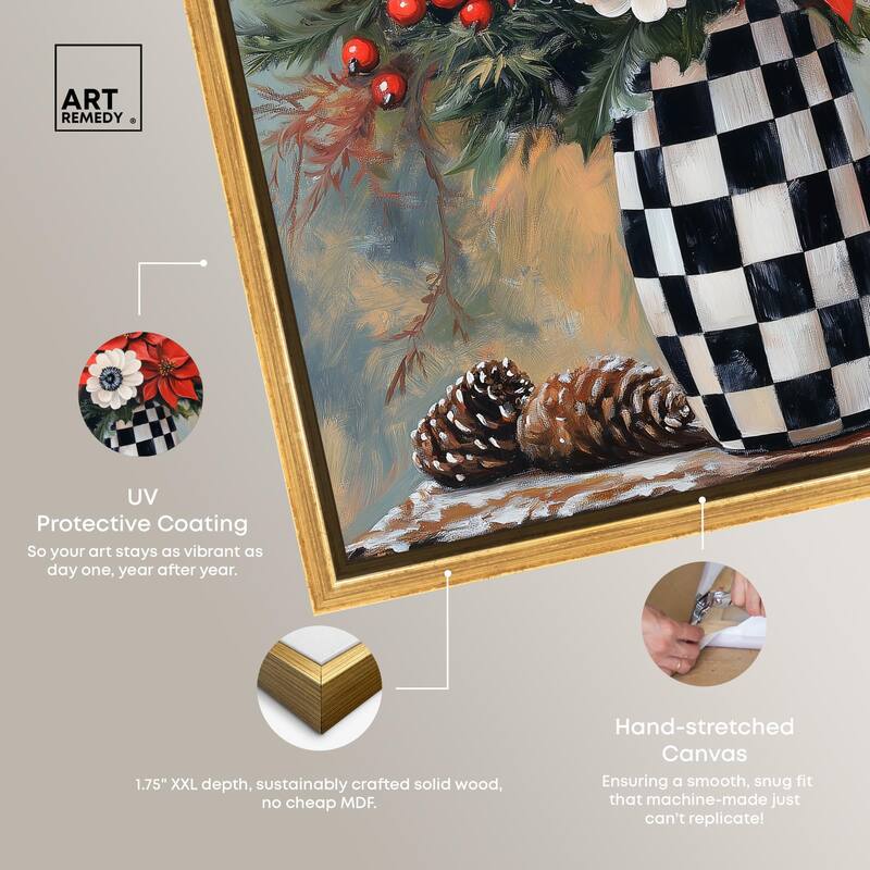 Checkerboard Vase Blooms II Canvas by Art Remedy