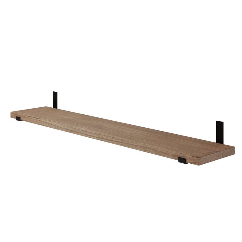 Wallniture Forte Wood Board 60" Long, 11.25'' Deep, 1.5" Thick, Wood Floating Shelf for Wall with Heavy Duty Metal Brackets, 1pc