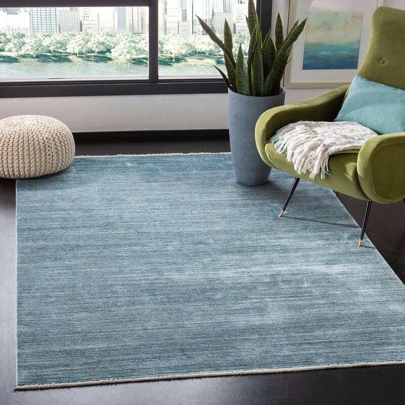SAFAVIEH Dream Uma-Devi Modern Abstract Viscose Rug - 3' x 5' - Blue/Grey