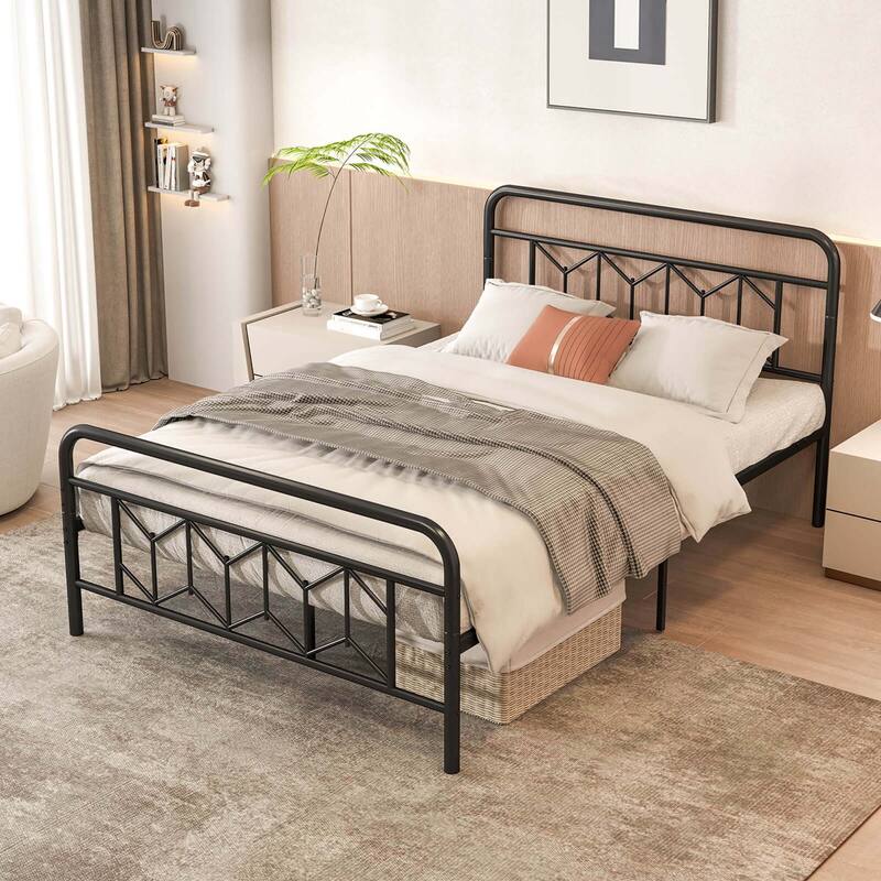 Costway Twin/Full/Queen/King Size Bed Frame Mattress Foundation with