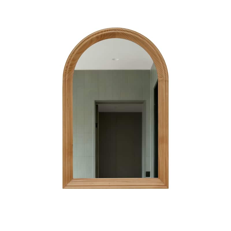 Transitional Arch Wood Frame Wall Accent Mirror - 24''x36''