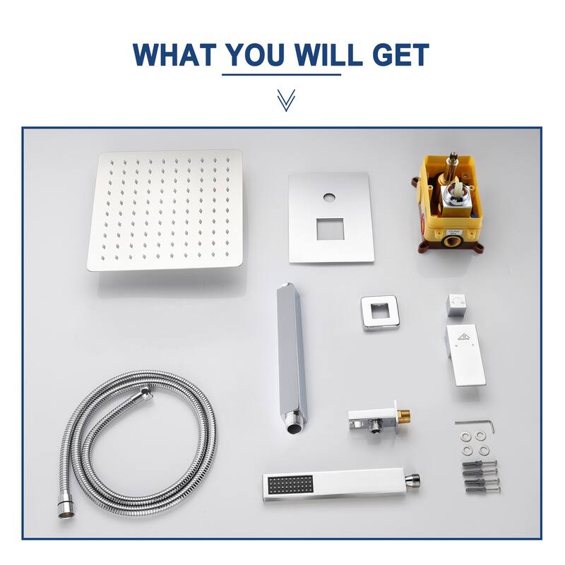 2 Function 10-inch Ceiling Mount Dual Shower Heads Shower System