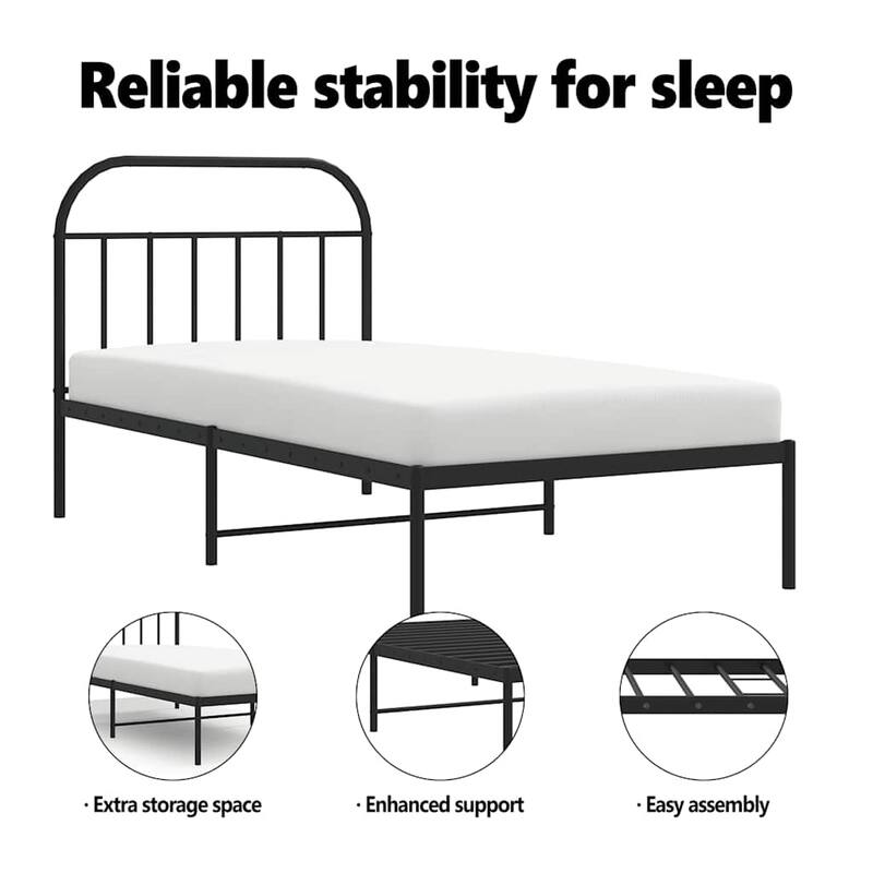 vidaXL 12 Inches Metal Bed Frame No Mattress