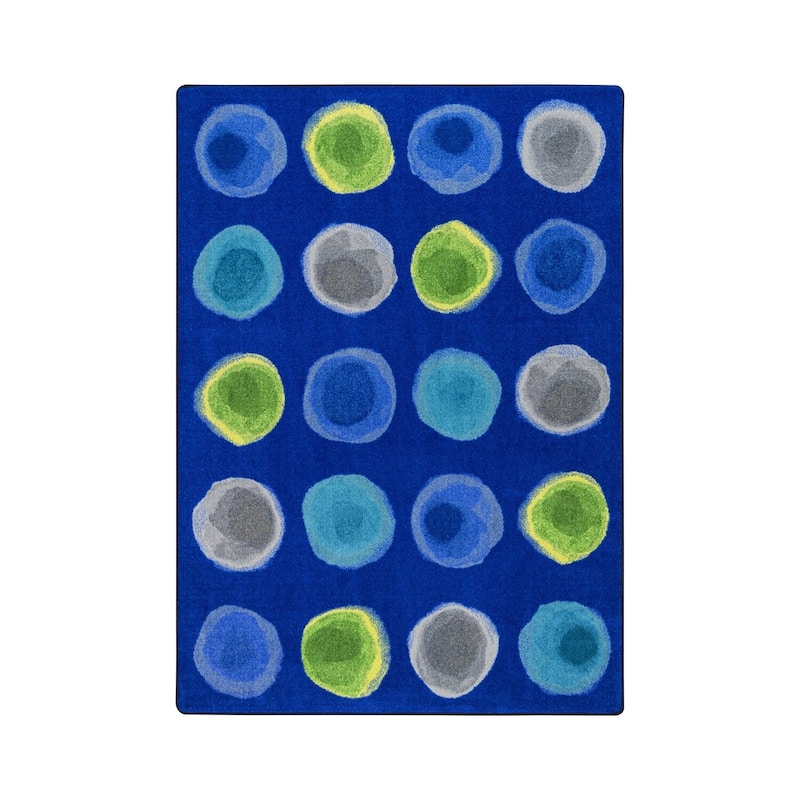 Spots 5'4" x 7'8" area rug in color Marine - durable soft decorative rug for home, living room & bedroo - 5' Octagon