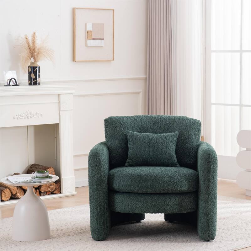 Rounded Corner Accent Chair Lounge Chair, Single Sofa Chair Armchair for Living Room