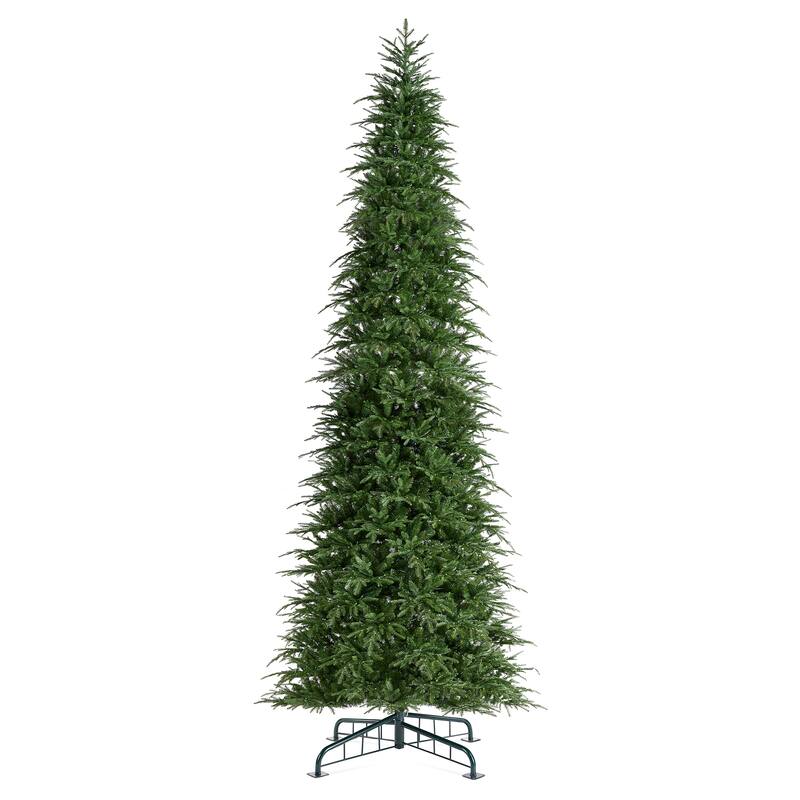 Glitzhome 7.5FT/9FT/11FT/15FT Pre-Lit Green Slim Fir Artificial Christmas Tree with Remote Control
