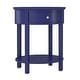 preview thumbnail 23 of 55, Fillmore 1-Drawer Oval Wood Shelf Accent End Table by iNSPIRE Q Modern Twilight Blue