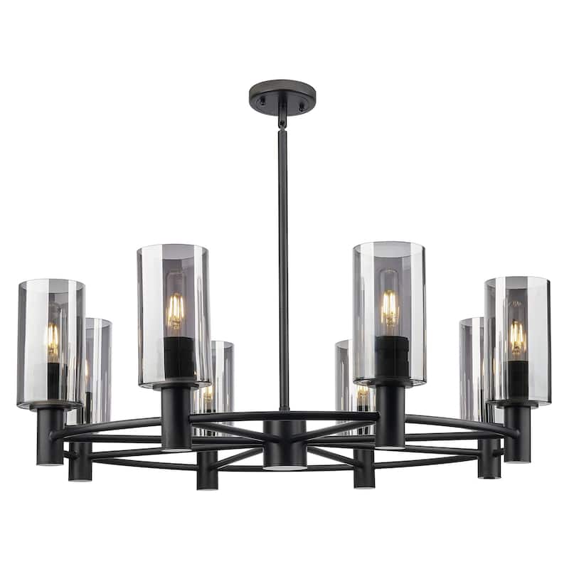 Innovations Lighting 434-8CR-G434-7SM Crown Point 8 Light 32" Wide - Matte Black