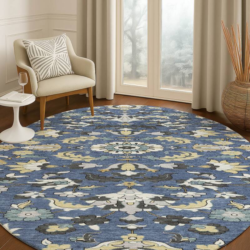 Machine Washable Indoor/ Outdoor Traditional Lanelle Chantille Rug