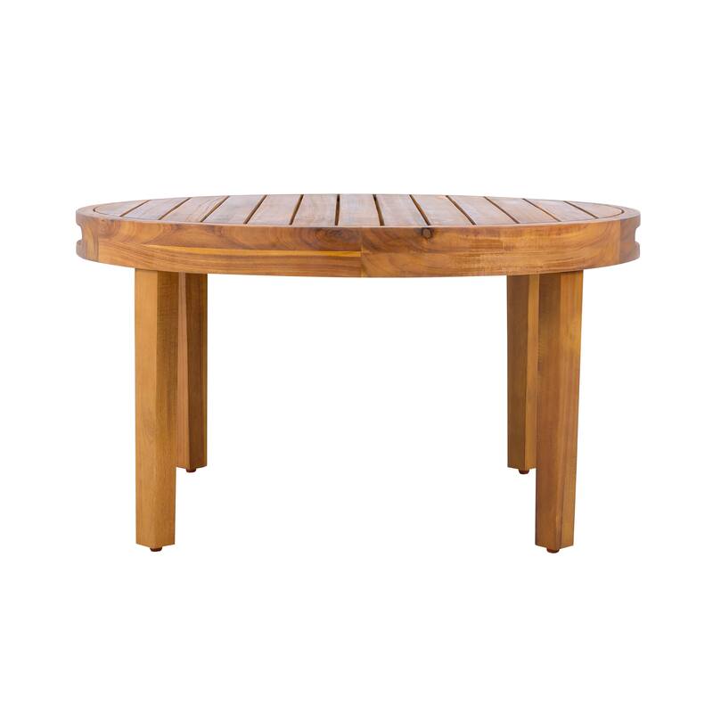 Christopher Knight Home - Outdoor Acacia Wood Loveseat and Coffee Table Set with Handwoven Rope - Loveseat + Table