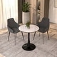 preview thumbnail 5 of 18, Bristol 24" Round Minimalist Dining Table for 4, Sintered Stone Top & Black Iron Pedestal Base for Kitchen & Dining Room
