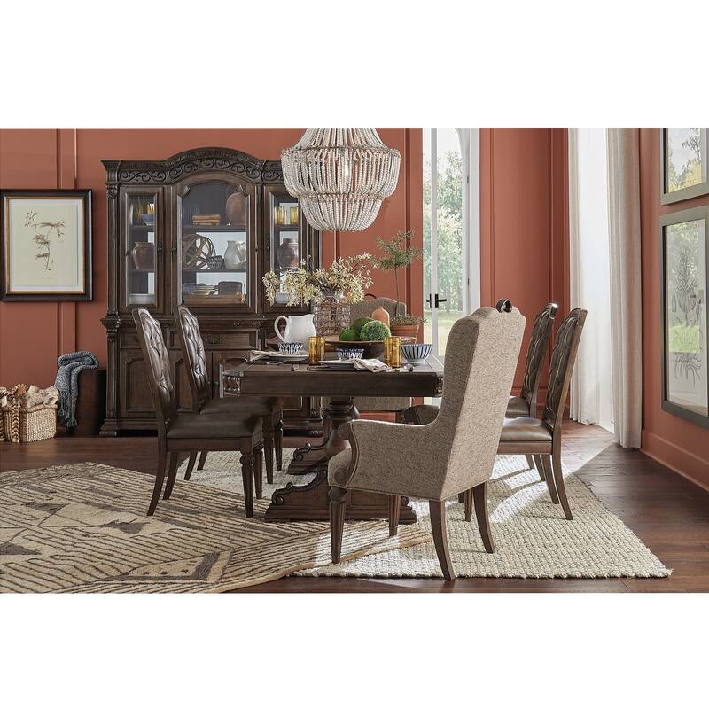 Magnussen Home Durango Willadeene Brown Extendable Trestle Dining Table - 41''W x 81''D x 30.5''H